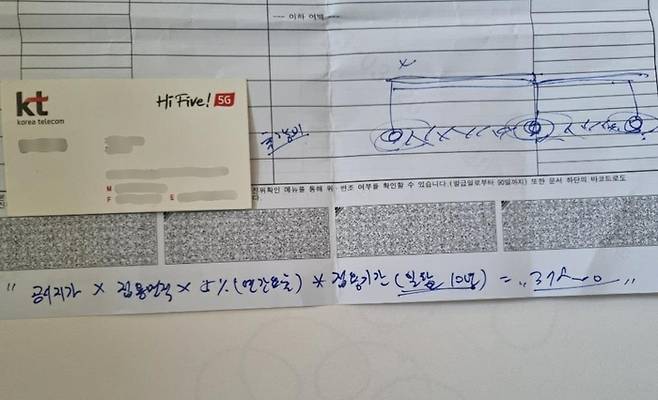 KT의 전봇대 설치 보상금 계산법. [사진 출처 = 연합뉴스]