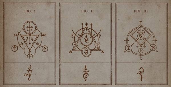 - 아드리아의 메피스토 봉인진(1번)과 피투성이 늑대 머리에 새겨진 문양이 동일하다