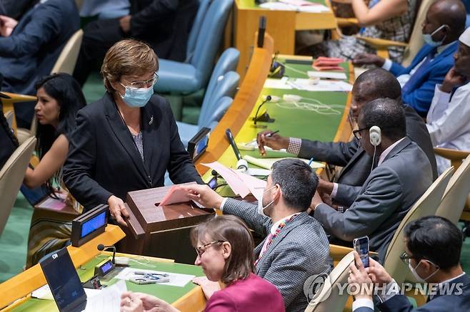 작년 6월 미국 뉴욕 유엔 총회에서 실시된 경제사회이사회(ECOSOC) 선거. [신화 연합뉴스 자료사진. 재판매 및 DB 금지]