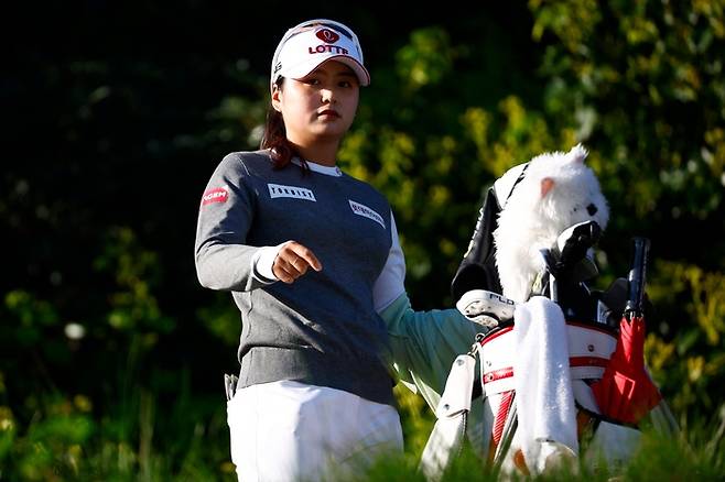 최혜진이 1일(한국시간) LPGA투어 디오임플란트 LA오픈에서 티샷을 준비하고 있다. AFP 연합뉴스