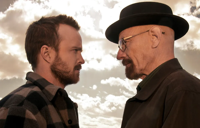 미국 드라마 '브레이킹 배드'의 제시 핑크맨과 월터 화이트(왼쪽부터) ⓒ이하 출처=미국 AMC 방송