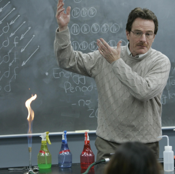 화학 선생님 시절의 월터 화이트 ⓒ출처=네이버 블로그 fojesus