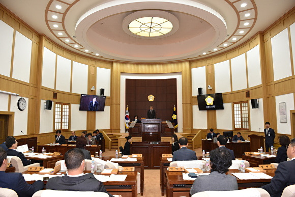 경산시의회 임시회 본회의 전경 [사진=경산시의회]