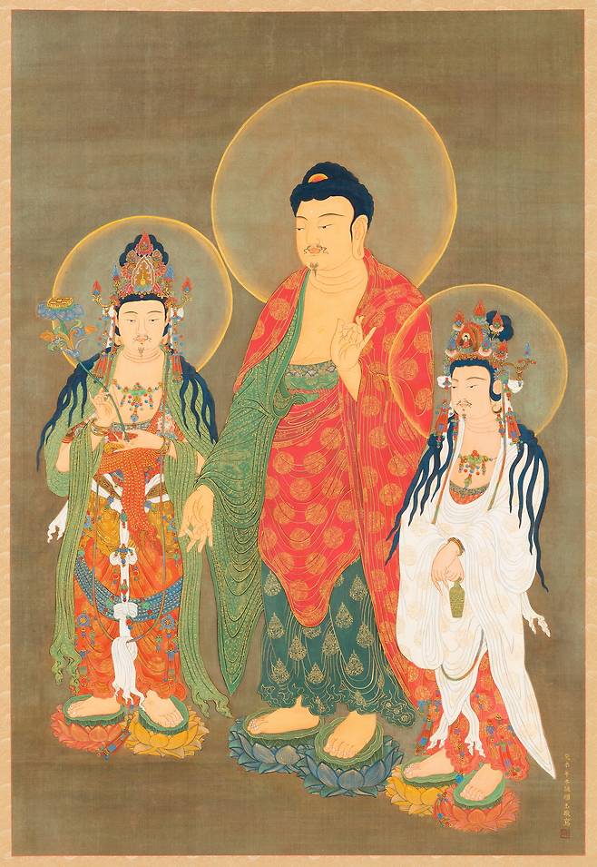 조이락作 '아미타삼존도' (무우수갤러리 제공)