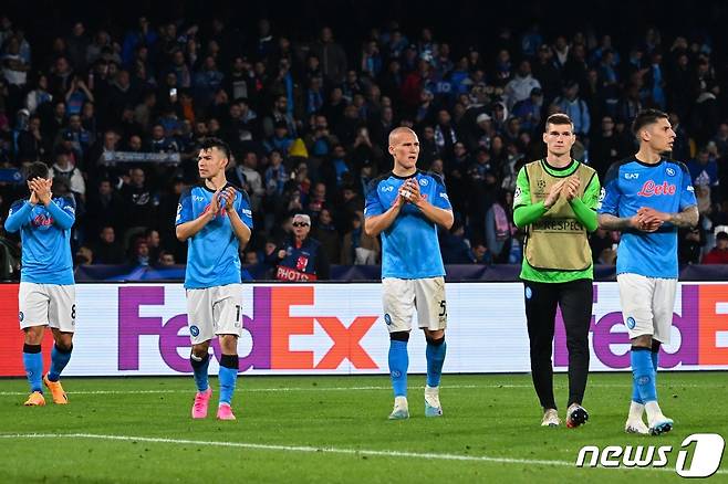 UCL에서 패한 나폴리 ⓒ AFP=뉴스1