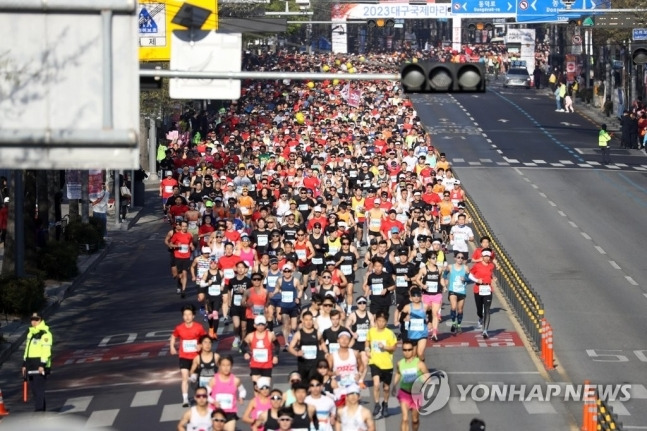 지난 2일 대구 도심에서 열린 ‘2023 대구국제마라톤대회’ 모습. <자료=연합뉴스>