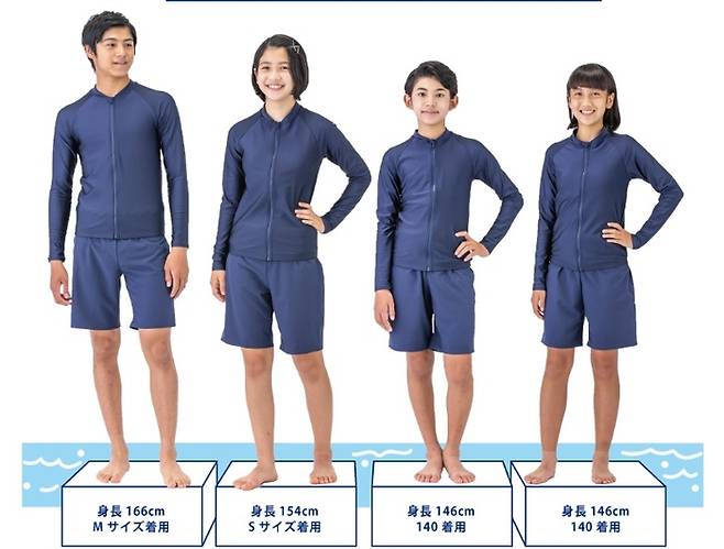 일본 초중고가 ‘남녀 공용 수영복’을 검토하고 있다. [사진출처 = 홈페이지 캡처]