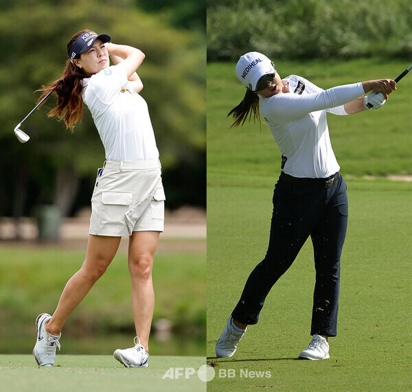 2023년 미국여자프로골프(LPGA) 투어 메이저 대회 셰브론 챔피언십에 출전한 전인지, 김세영 프로가 2라운드에서 경기하는 모습이다. 사진제공=ⓒAFPBBNews = News1