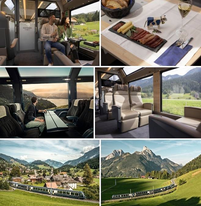몽트뢰(Montreux)에서 출발해 인터라켄(Interlaken)~루체른(Luzern)으로 가는 골든패스 관광 열차에 신설한 ‘프레스티지 클래스’ / 사진=스위스정부관광청