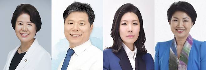 서정숙(왼쪽부터) 국민의힘 의원, 서영석·신현영·전혜숙 더불어민주당 의원 [각 의원 SNS 캡쳐]