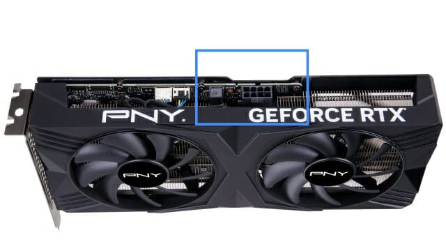 지포스 RTX 4070 그래픽카드 중 일부는 기존 PCI 익스프레스 8핀(6+2) 케이블만 쓴다. (사진=PNY)