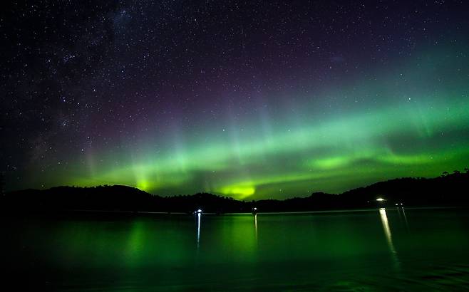 뉴질랜드 사우스랜드 스튜어트섬에서 관측할 수 있는 오로라. /뉴스1