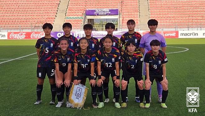 16세 이하 여자 축구대표팀 사진=대한축구협회(KFA) 제공