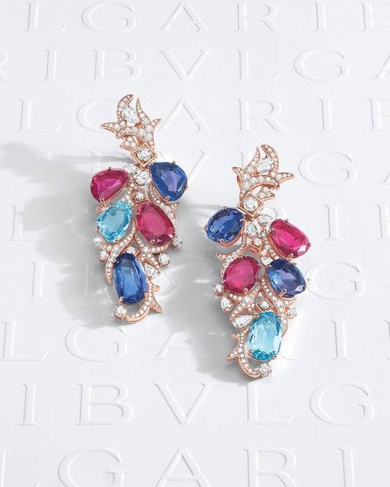 에덴동산에서 열리는 포도에서 영감을 받아 만들어진 '그레이프 오브 에덴' 이어링.  [사진 불가리]