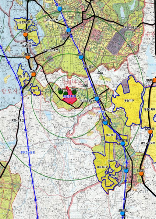 화성 태안3지구 택지개발사업 위치도. 경기도 제공