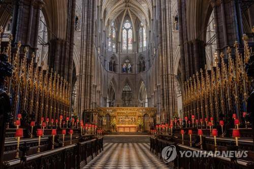 대관식 앞둔 영국 웨스터민스터 사원 [로이터 연합뉴스 자료사진]