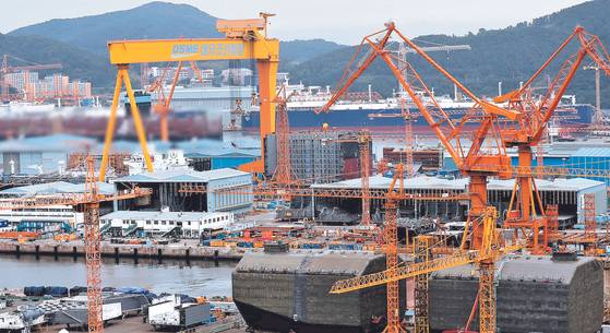 Daewoo Shipbuilding & Marine Engineering's Okpo shipyard in Geoje, South Gyeongsang [YONHAP]