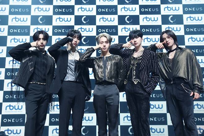 Boy band Oneus holds a press showcase for its 9th EP, "Pygmalion," on Monday in Seoul. (RBW)