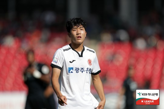 ▲ 2018년 광주FC 시절 나상호. ⓒ한국프로축구연맹