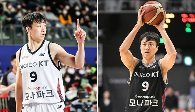 10일 현역 은퇴를 결정한 윤호영(왼쪽)과 김영환. KBL 제공