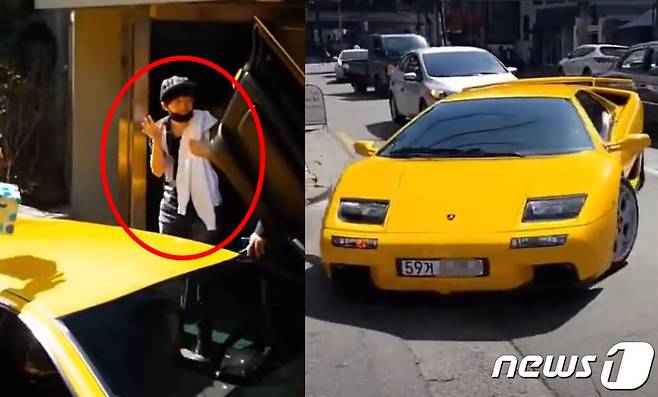 서태지가 지난 2015년 홍대의 한 공연장 앞에 람보르기니를 직접 끌고 나타난 모습. (유튜브 갈무리)