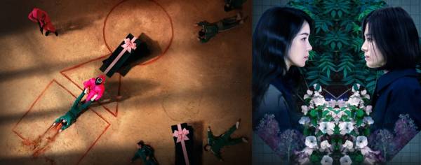 오징어게임(좌) 더 글로리(우)