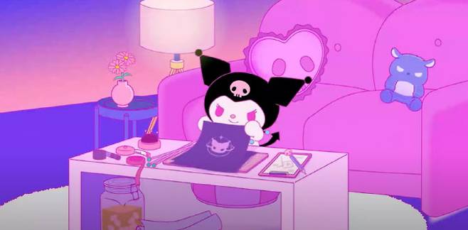 산리오 유튜브 채널의 쿠로미 ‘Greedy Greedy’ 뮤직비디오 캡쳐.