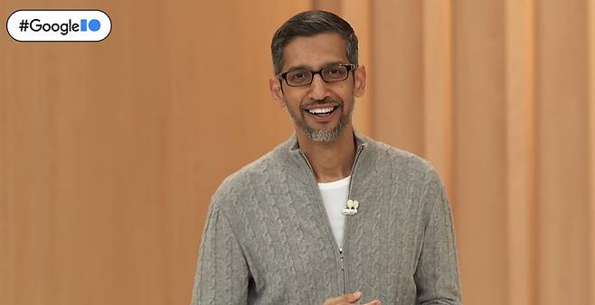 ▲순다르 피차이 구글 CEO. 지난 10일구글I/O 영상 갈무리