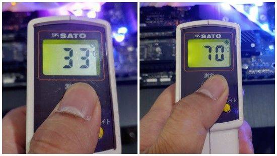 PCI 익스프레스 4.0 기반 방열판 탑재 SSD의 온도 변화 추이. (사진=지디넷코리아)