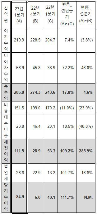 요약 손익계산서. /한국씨티은행 제공