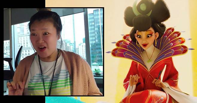 Kim Hye-sook (left) uses herself as a reference to create "Over the Moon" lead character Chang'e. (Kim Hye-sook)