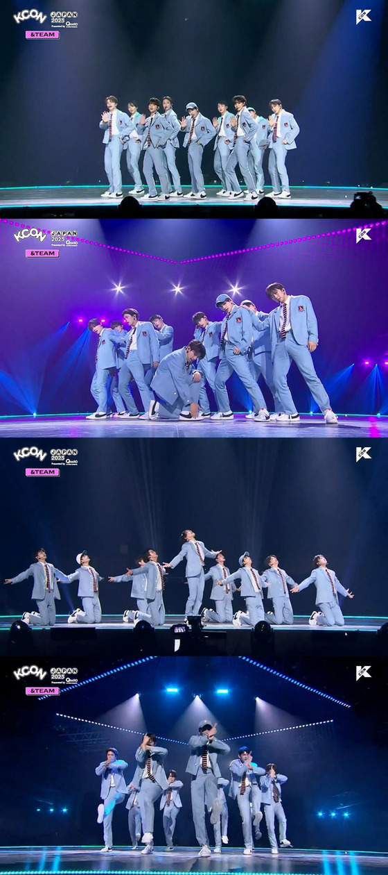 Boy band &TEAM performing in KCON Japan 2023 on Sunday [HYBE LABELS]