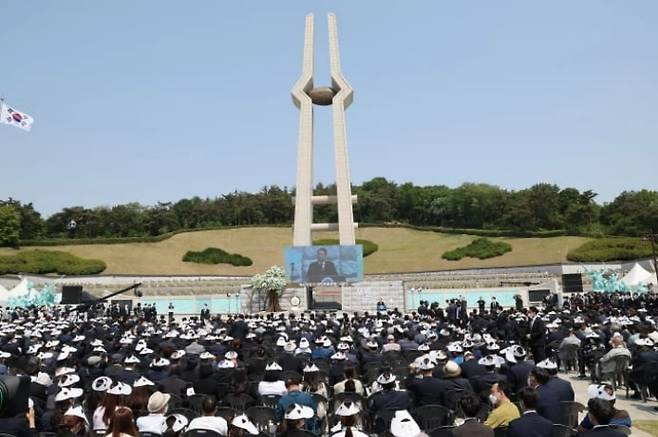 5·18 민주화운동 42주년 기념식 장면. 광주광역시 제공