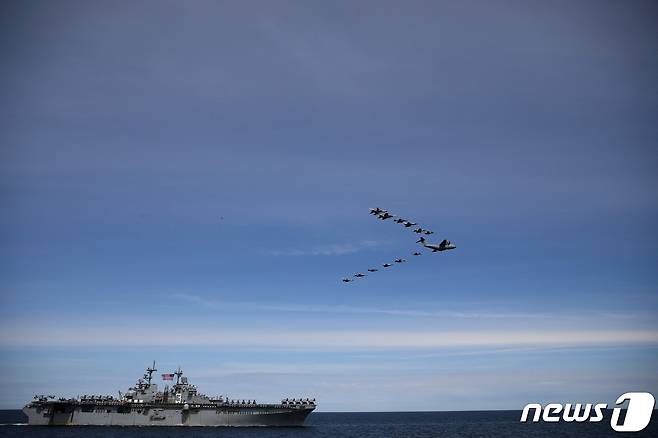 스웨덴 발틱해 상공에서 미국과 북대서양조약기구(NATO·나토)와 연례 합동군사훈련인 '발톱스-2022'가 진행 중이다. 2022.6.6 ⓒ 로이터=뉴스1 ⓒ News1 정윤미 기자