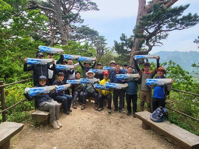 설악산 오새케이블카 설치 예정지를 방문한 김진태 강원지사. 강원도 제공