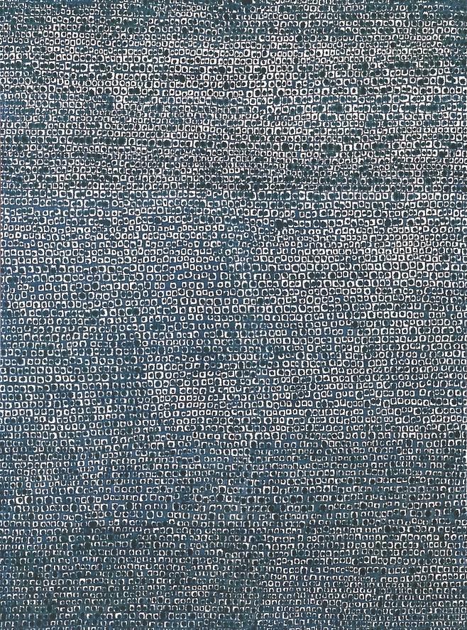 ‘어디서 무엇이 되어 다시 만나랴 16-IV-70 #166’ (1970, 232x172cm). 별을 노래한 시정이 점화에 녹아들어 김환기의 새로운 추상세계를 열어 준 작품. 그의 점화를 처음 세계에 널리 알렸다. ©Whanki Foundation·Whanki Museum