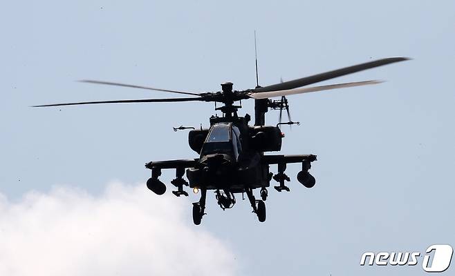 육군이 운용 중인 AH-64 '아파치' 헬기. 2022.10.1/뉴스1 ⓒ News1 박세연 기자