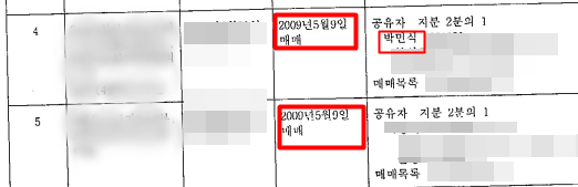 박민식 후보자는 2009년 5월 9일 경기도 성남시 분당구에 위치한 아파트를 배우자와 공동 명의로 매입했다. / 강병원 의원실 제공