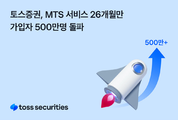 토스증권 모바일 트레이딩 시스템(MTS) 가입자가 500만명을 넘어섰다. [사진=토스증권]