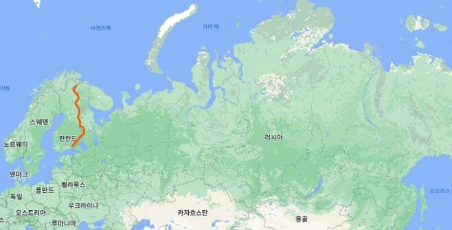 핀란드와 러시아 국경/사진=구글맵