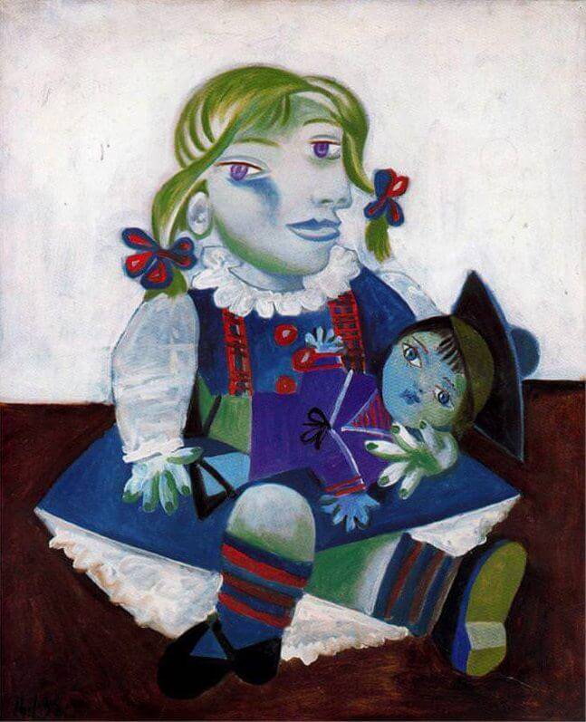 파블로 피카소, Maya with her Doll [www.PabloPicasso.org]