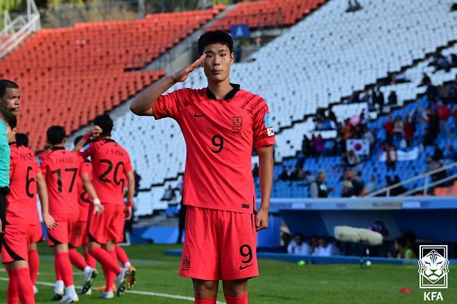 이영준(김천)이 김은중호의 U-20 월드컵 첫 승을 이끌었다. 사진=대한축구협회