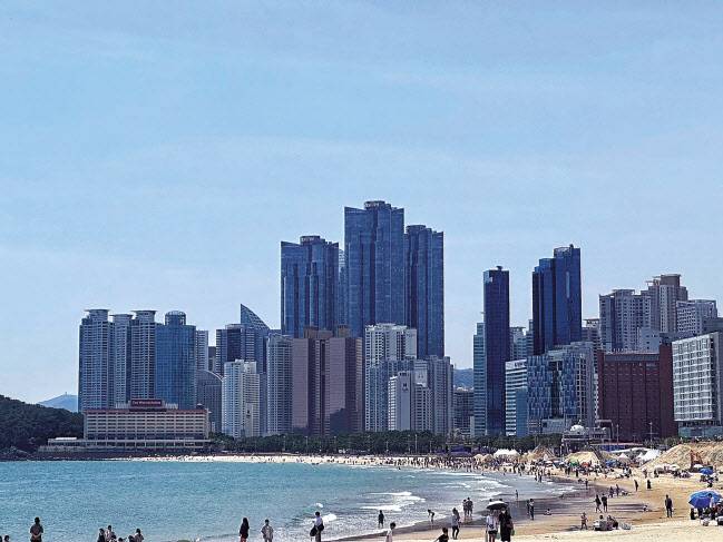 부산시 해운대구 마린시티(우3동) 일대 아파트단지.