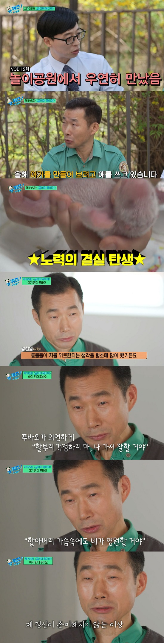 You Quiz on the Block steel source Zookeeper shed tears at the end of his farewell to Panda Pubao.In the TVN You Quiz on the Block (hereinafter You Quiz on the Block), which was broadcast on the 24th, steel source Zookeeper appeared in various special stories.Steel source Zookeeper previously appeared on You Quiz on the Block by chance in 2019, introducing Panda, who is about to get married, and hoped to be nicknamed Panda Pabbie.Since then, the endangered giant Panda has been born for the first time in Korea through natural breeding between his father La Bao and his mother Ai Bao. The name of the baby Panda is Pubao.Steel source Zookeeper, who appeared on You Quiz on the Block after fulfilling his wish, expressed his affection for Fu Bao on the day, saying,  (Fu Bao) is very curious and very playful. He asks me to play a lot.I still rub my back when I go, he said.Fu Bao said that he was independent from his mother, Ai Bao, and said, I became independent with me on November 1st. I said, I have to live alone now. But Pabbie always has you in my heart. He blinked and showed tears.In July next year, when the sexual maturity period is met, Fu Bao will be repatriated to China for mating. Steel source said, Panda is sexually mature at 4 years of age.I have to go to China and meet my friends, but I have a lot of regrets, but eventually I have to go back to where I can get along well. He added, There is no agreement or decision on the timing with the China Protective Association.He said, I thought a lot about animals comforting me. If I break up with Fu Bao, then Fu Bao will surely say, Do not worry about Pabbie.Im going to go and do well. I think this is the feeling, he said. Ill do it a little later.(Fu Bao) will do well. Ai Bao raised me. I would have taught you all the ways to live. I want you to adapt well and meet good friends. Pabbie I will tell you in your heart that you will be forever.I will always be a friend in my heart unless my mind is confused. Photo=tvN broadcast screen