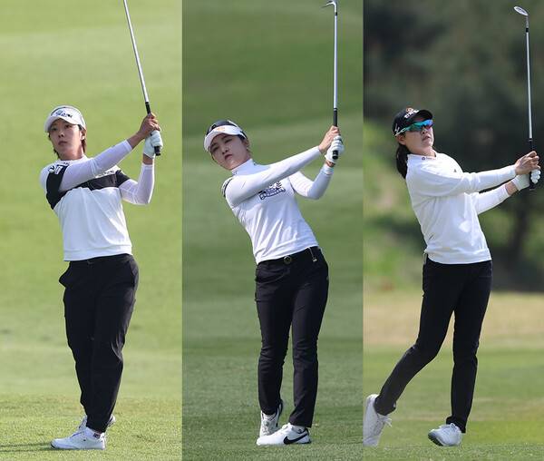 2023년 한국여자프로골프(KLPGA) 투어 E1채리티 오픈에 출전할 예정인 박지영, 이예원, 이정민 프로. 사진제공=KLPGA