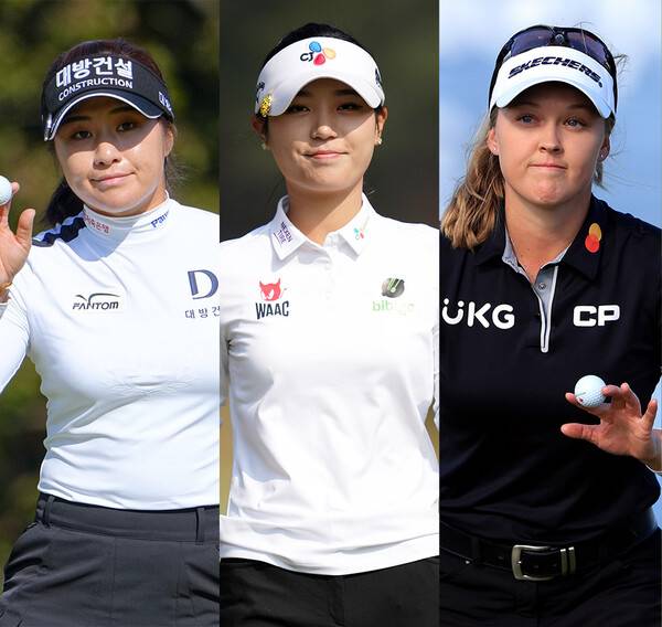 2023년 미국여자프로골프(LPGA) 투어 뱅크 오브 호프 매치플레이에 출전한 이정은6, 홍예은, 브룩 헨더슨. 사진제공=Getty Images_LPGA