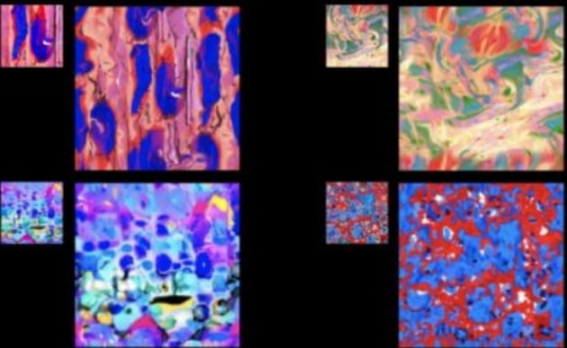LG의 AI 아티스트 '틸다'가 '금성에 핀 꽃'을 주제로 생성해낸 이미지 패턴들.
