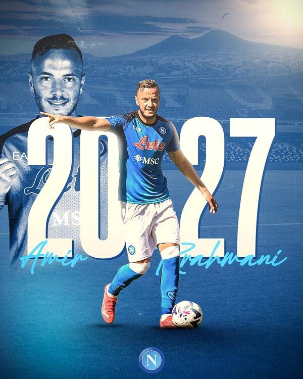 팀과 재계약을 맺은 아미르 라흐마니. 사진┃SSC 나폴리