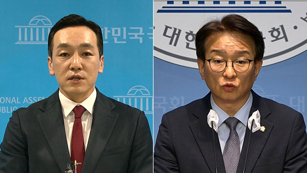 국민의힘 김민수 대변인과 더불어민주당 권칠승 수석대변인