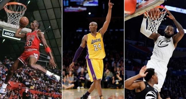 마이클 조던, 코비 브라이언트, 르브론 제임스. AP뉴시스